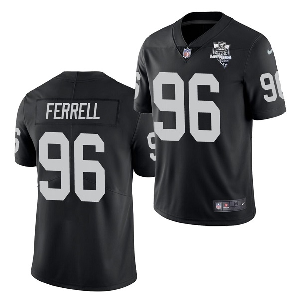 Men's Las Vegas Raiders #96 Clelin Ferrell Black NFL 2020 Inaugural Season Vapor Limited Jersey